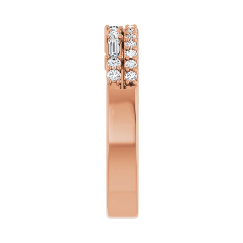 Round & Baguette Lab Diamond Anniversary Wedding Band (1/3ctw)