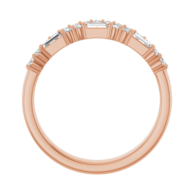 Round & Baguette Lab Diamond Anniversary Wedding Band (1/3ctw)