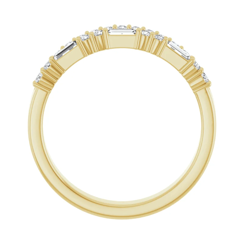 Round & Baguette Lab Diamond Anniversary Wedding Band (1/3ctw)