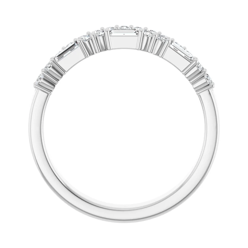 Round & Baguette Lab Diamond Anniversary Wedding Band (1/3ctw)
