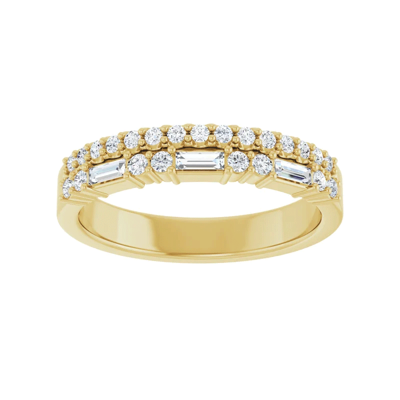 Round & Baguette Lab Diamond Anniversary Wedding Band (1/3ctw)