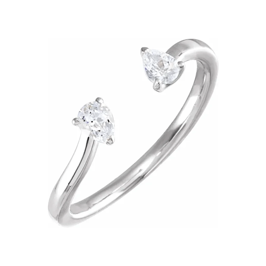 Pear Shape Lab Diamond Open Space Ring (1/5ctw)