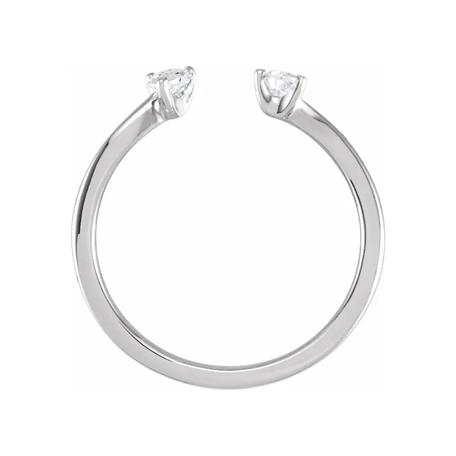 Pear Shape Lab Diamond Open Space Ring (1/5ctw)