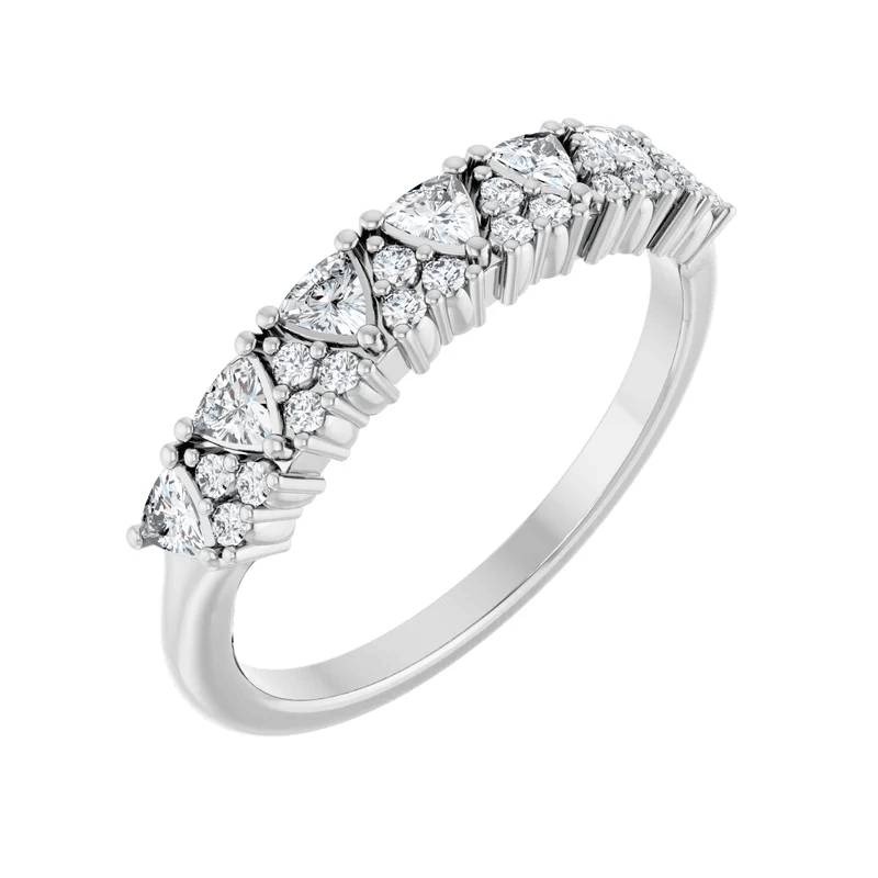 Trillion & Round Lab Diamond Anniversary Wedding Band (1/2ctw)