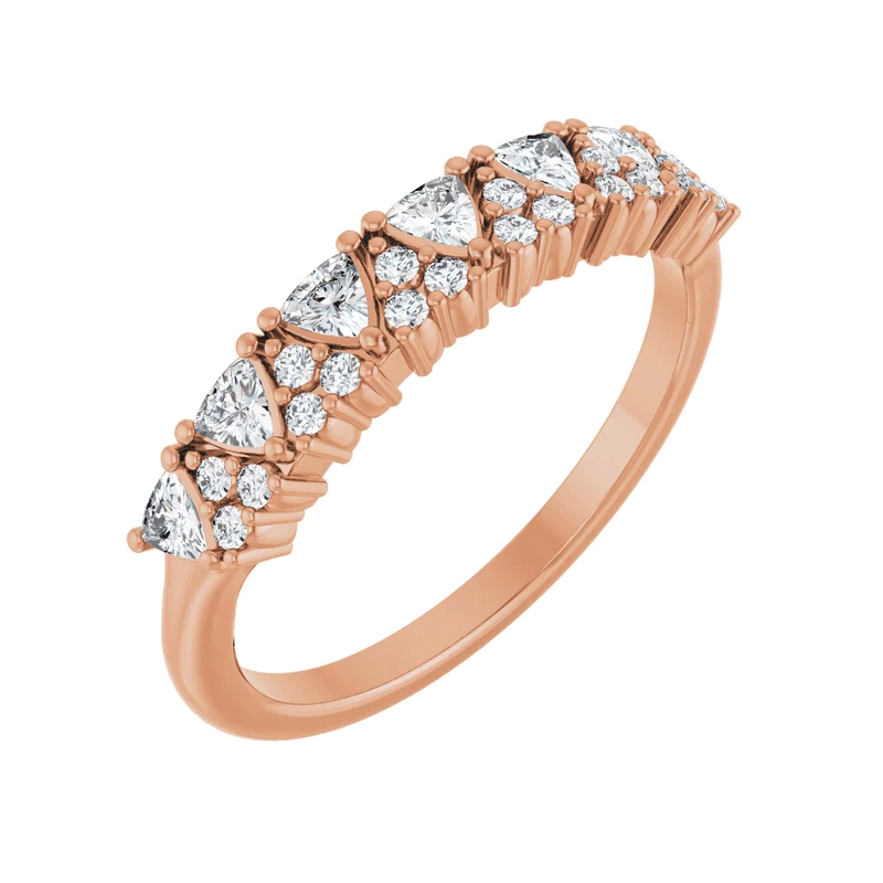 Trillion & Round Lab Diamond Anniversary Wedding Band (1/2ctw)