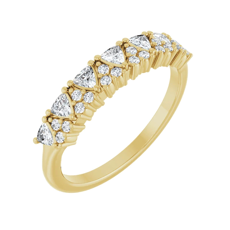 Trillion & Round Lab Diamond Anniversary Wedding Band (1/2ctw)