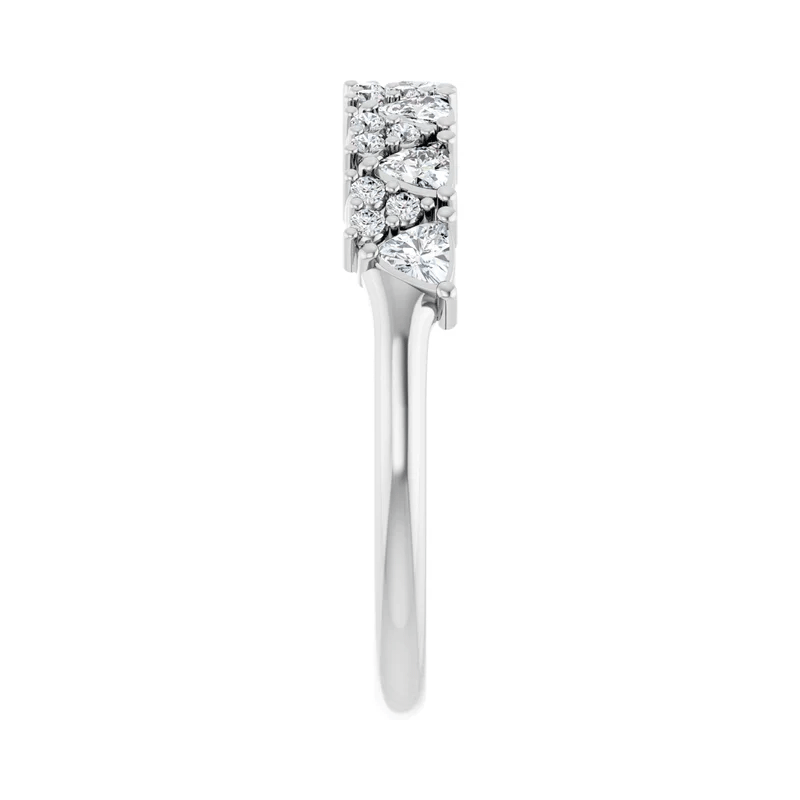 Trillion & Round Lab Diamond Anniversary Wedding Band (1/2ctw)