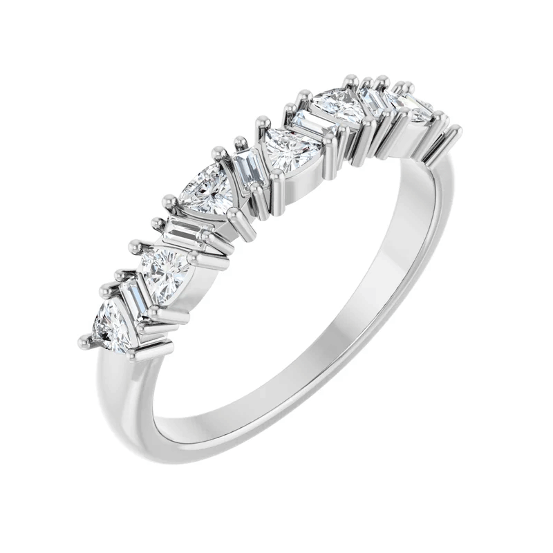 Trillion & Baguette Lab Diamond Anniversary Wedding Band (3/8ctw)