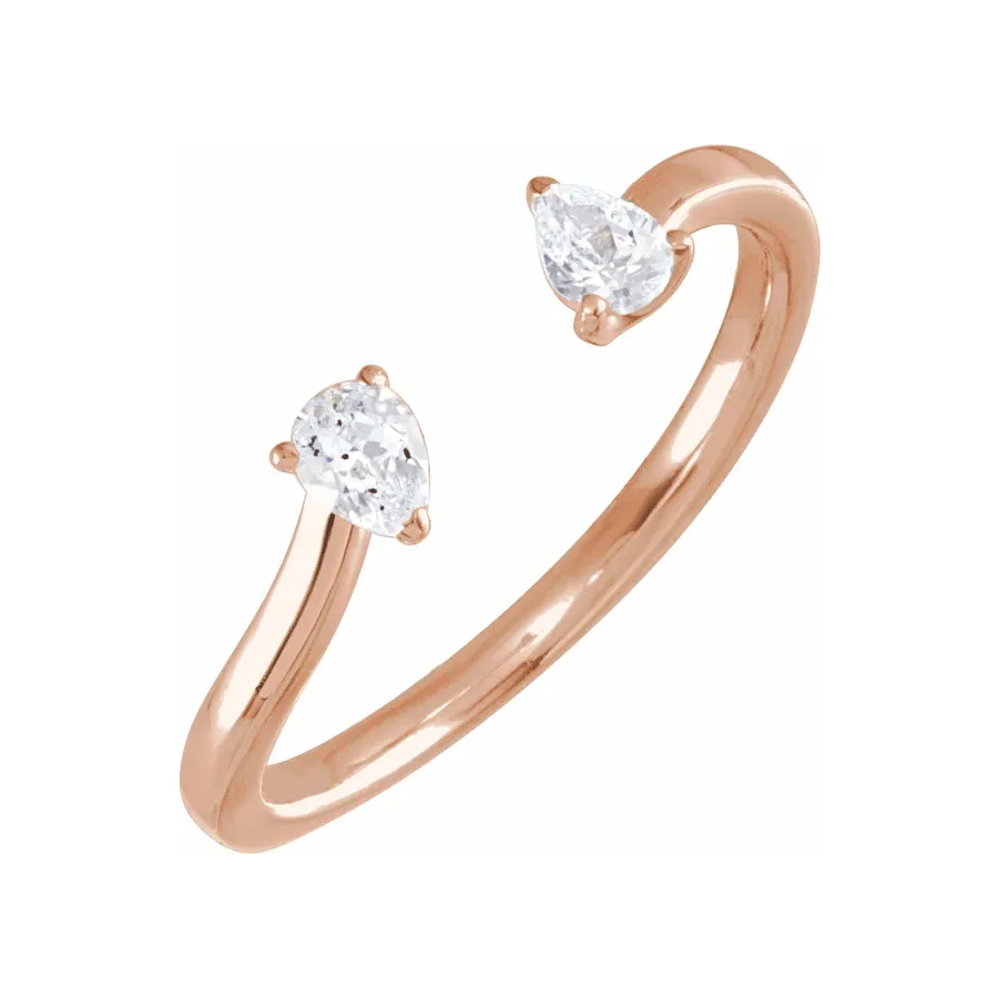 Pear Shape Lab Diamond Open Space Ring (1/5ctw)