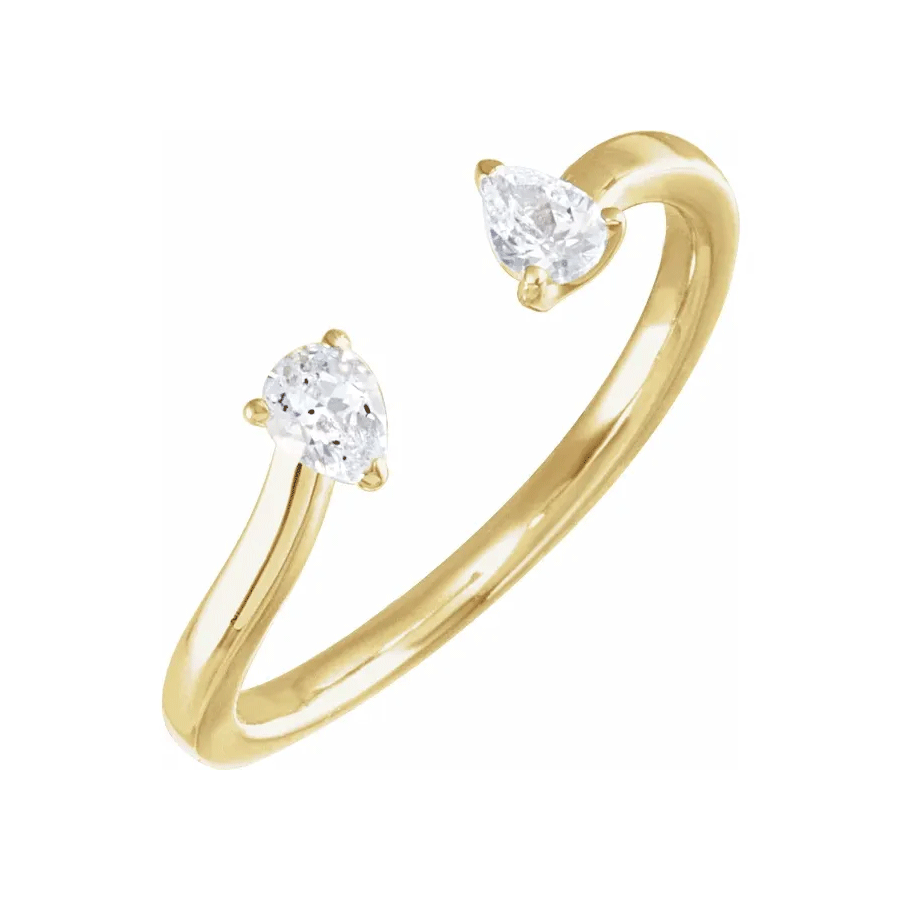 Pear Shape Lab Diamond Open Space Ring (1/5ctw)