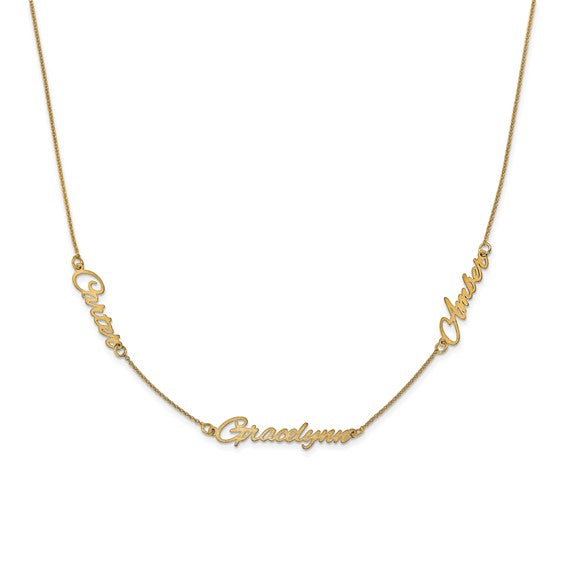 Personalized Name Station Necklace - Polished