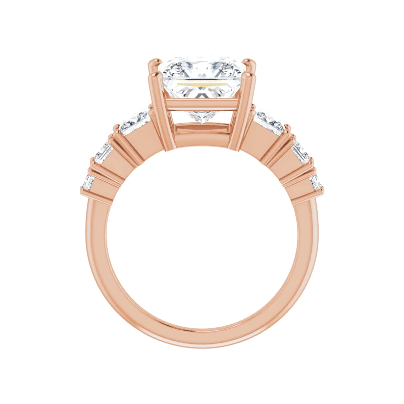 Princess Cut Accented Lab Diamond Engagement Ring (7/8ctw)