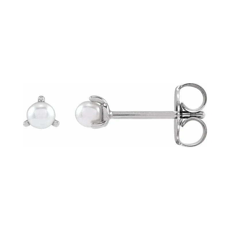 Petite Cultured White Seed Pearl Earrings