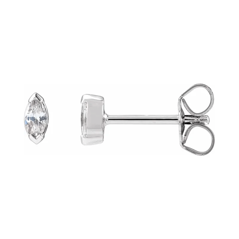 Marquise Lab Diamond Stud Earrings (1/6ctw)