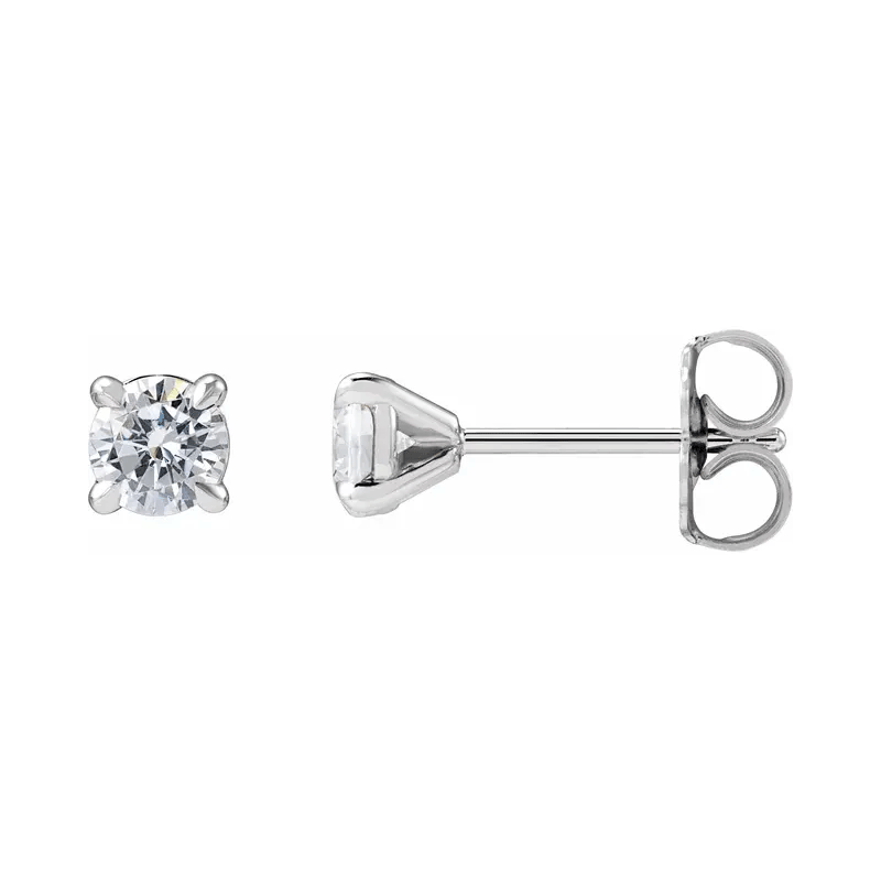 Aretes con diamantes de laboratorio brillantes redondos (1/2 qt)