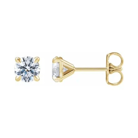Aretes con diamantes de laboratorio brillantes redondos (1,00 quilates)