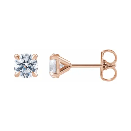 Aretes con diamantes de laboratorio brillantes redondos (1,00 quilates)