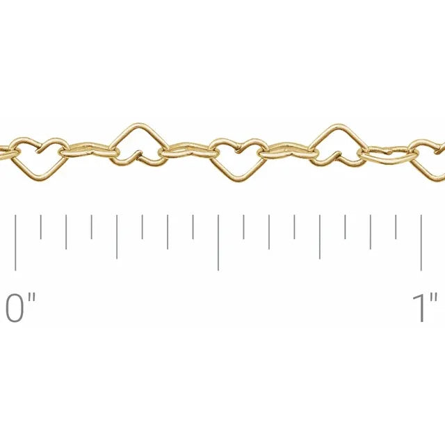 3.2mm Heart Chain By The Inch - Permanent Jewelry