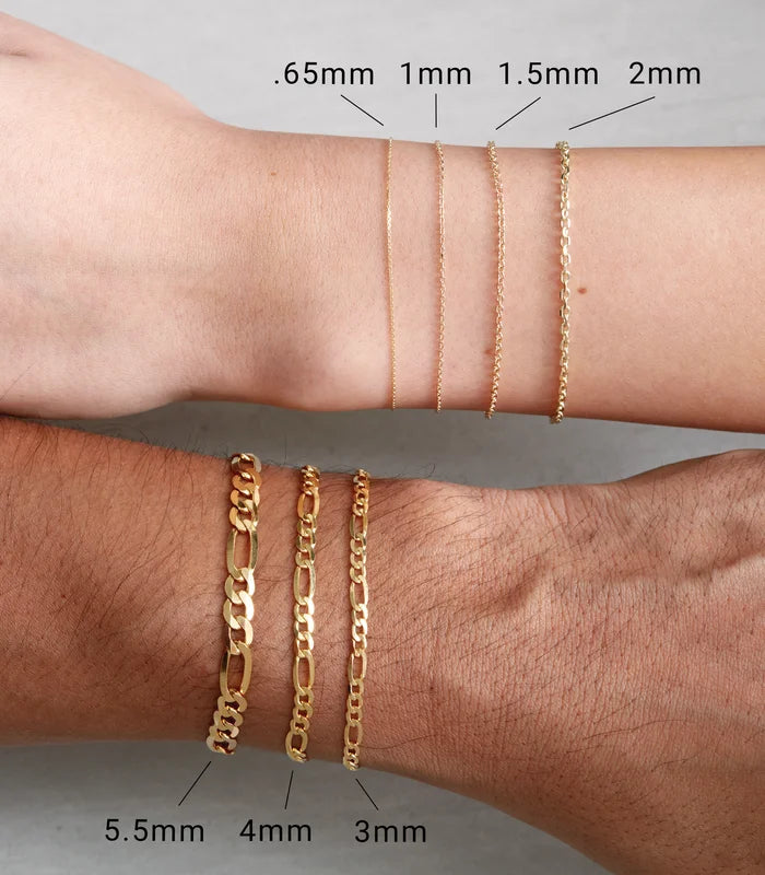 Cadena de corazón de 3,2 mm por pulgada - Joyería permanente