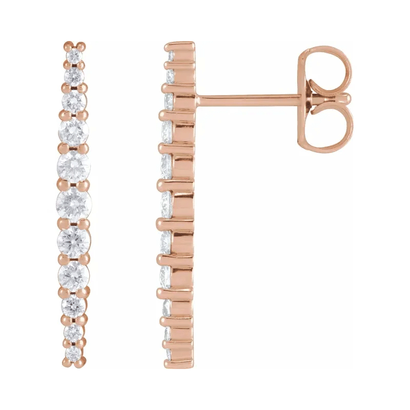 Aretes colgantes con diamantes de laboratorio graduados (1/2 qt)