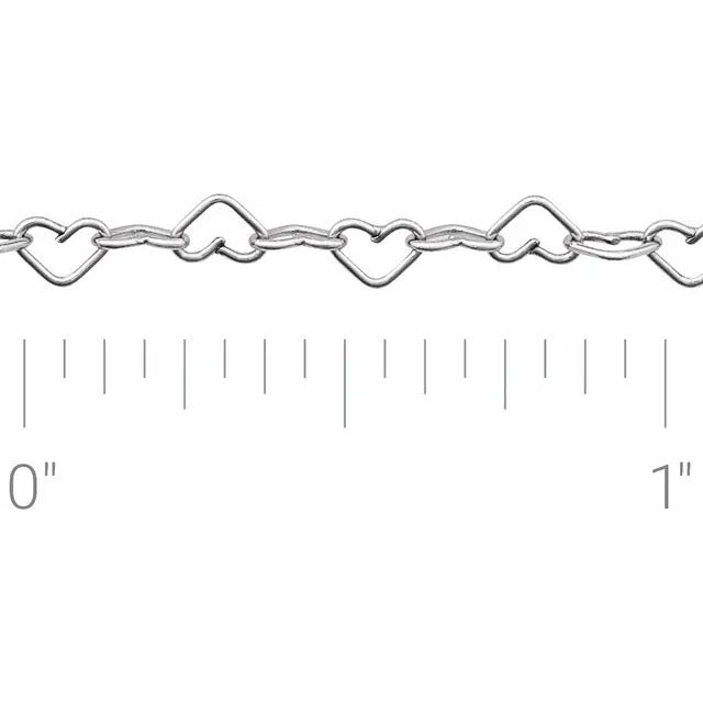 3.2mm Heart Chain By The Inch - Permanent Jewelry