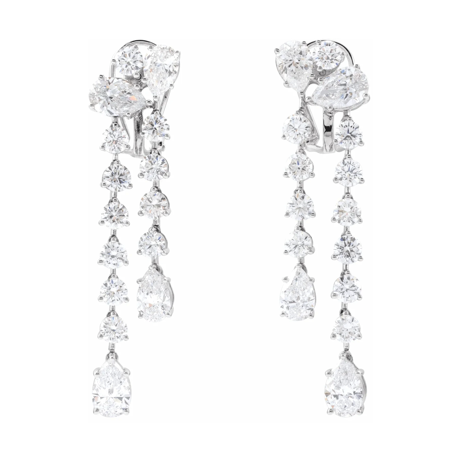 Pear & Round Lab Diamond Dangle Earrings (9.50ctw)