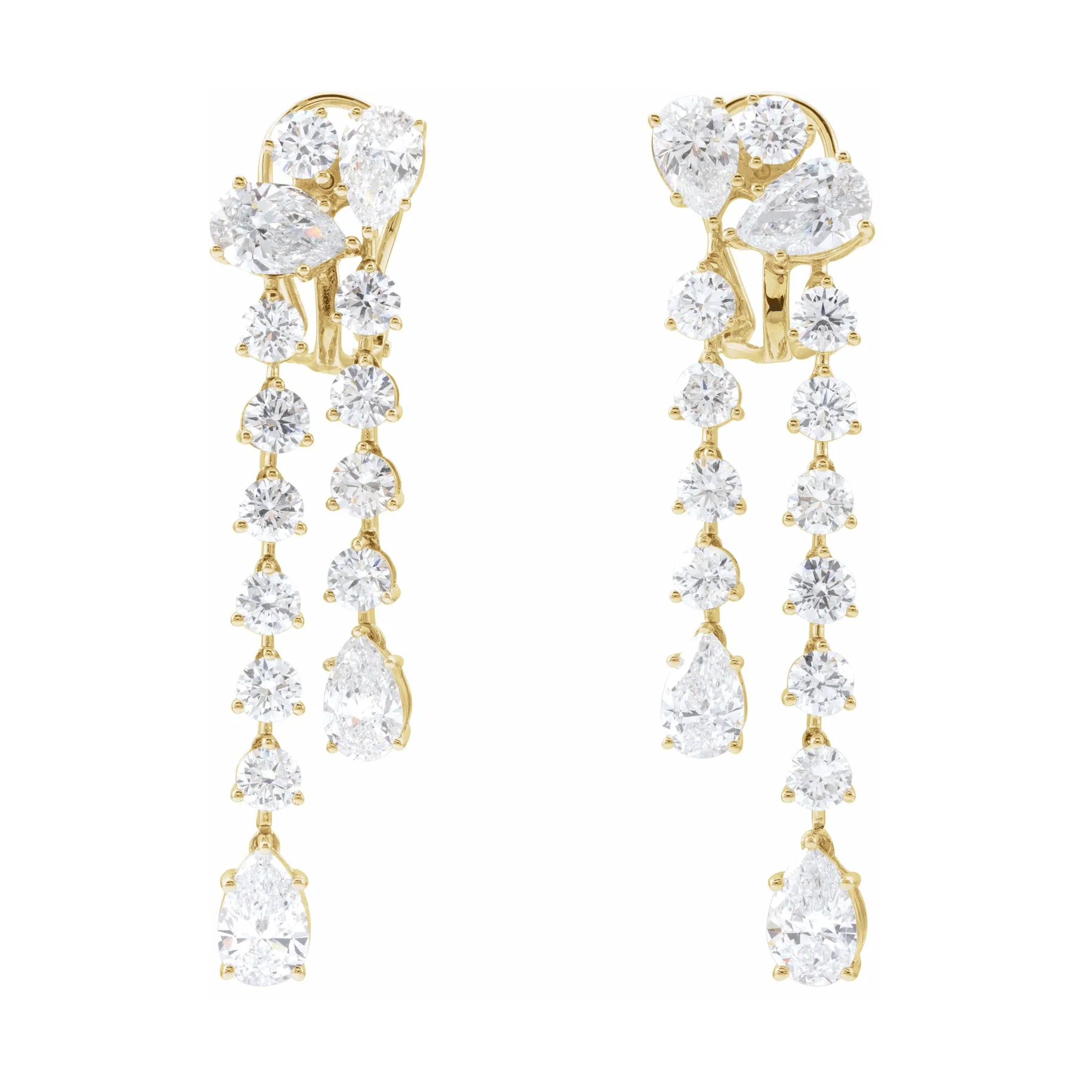 Pear & Round Lab Diamond Dangle Earrings (9.50ctw)