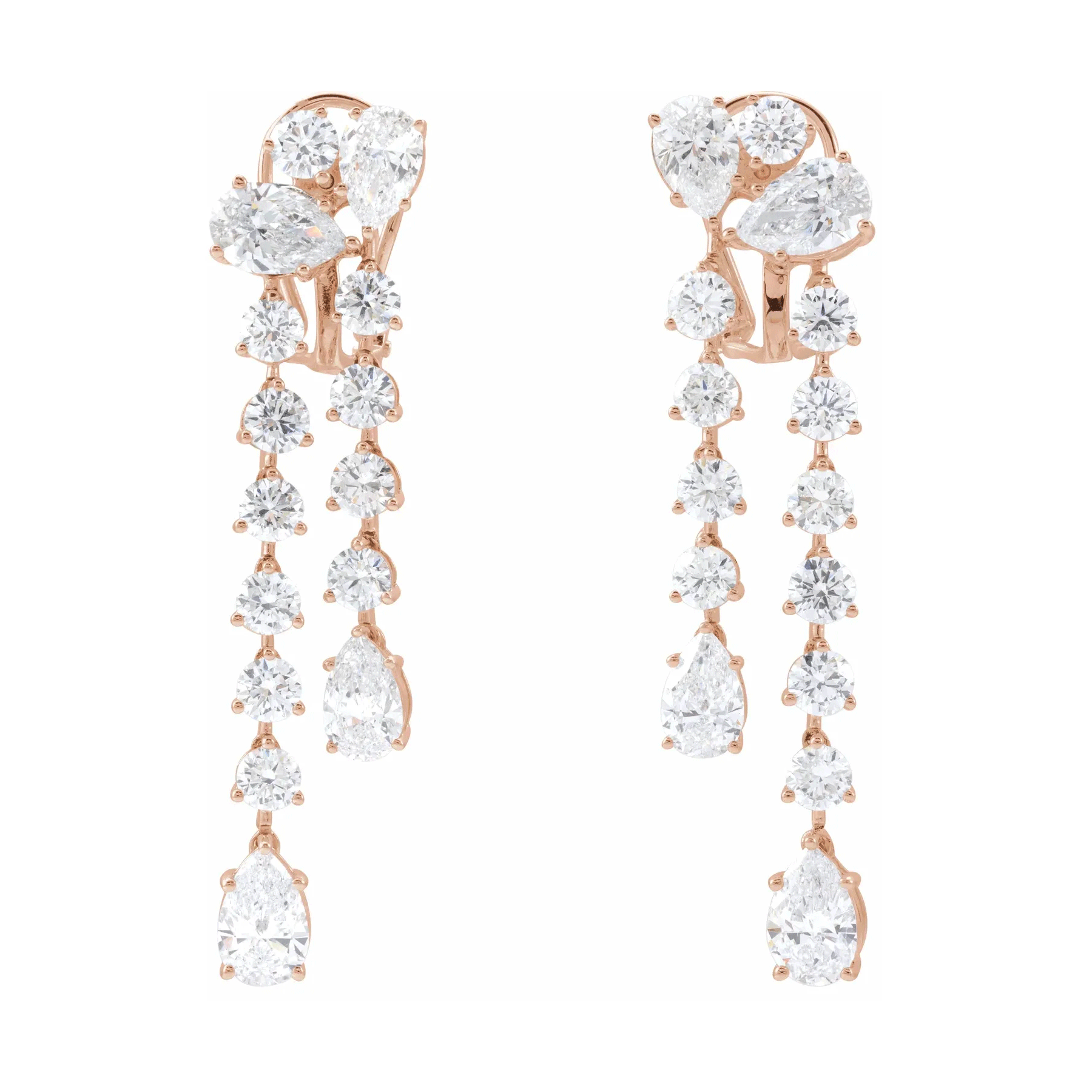 Pear & Round Lab Diamond Dangle Earrings (9.50ctw)