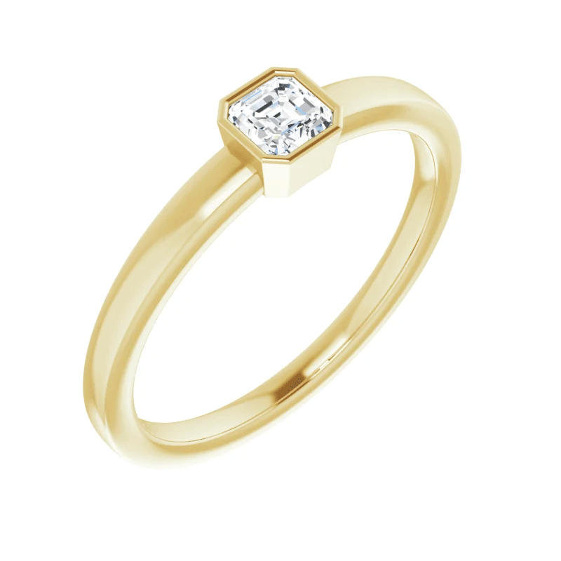 Asscher Cut Lab Diamond Solitaire Ring (1/4ct)