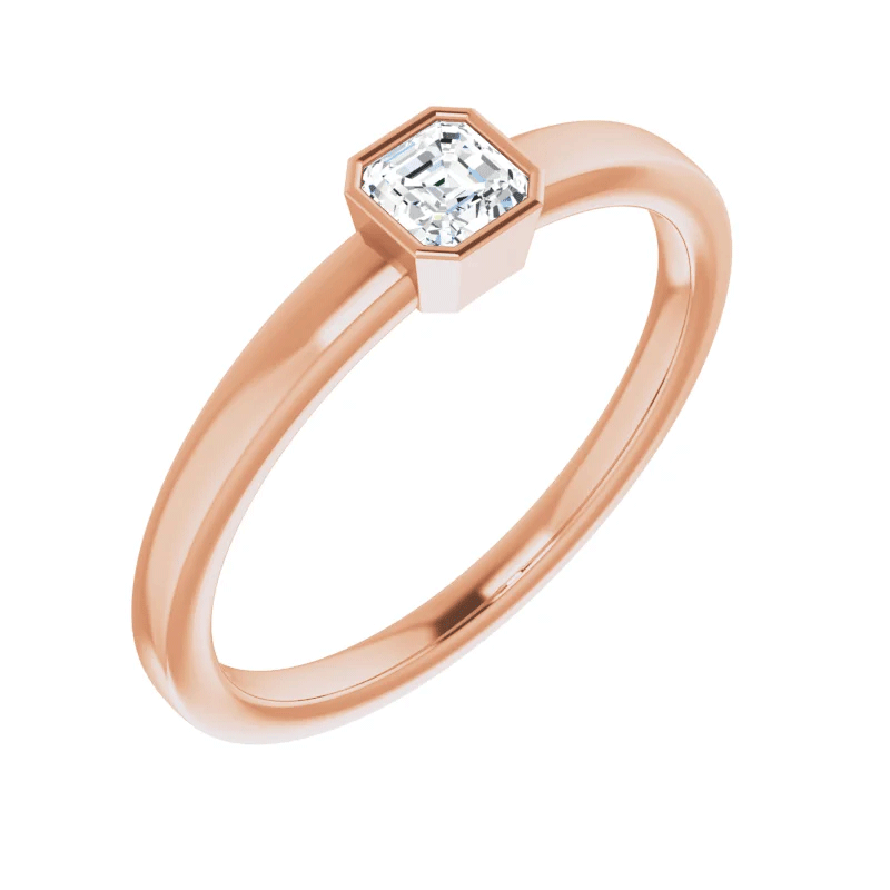 Asscher Cut Lab Diamond Solitaire Ring (1/4ct)