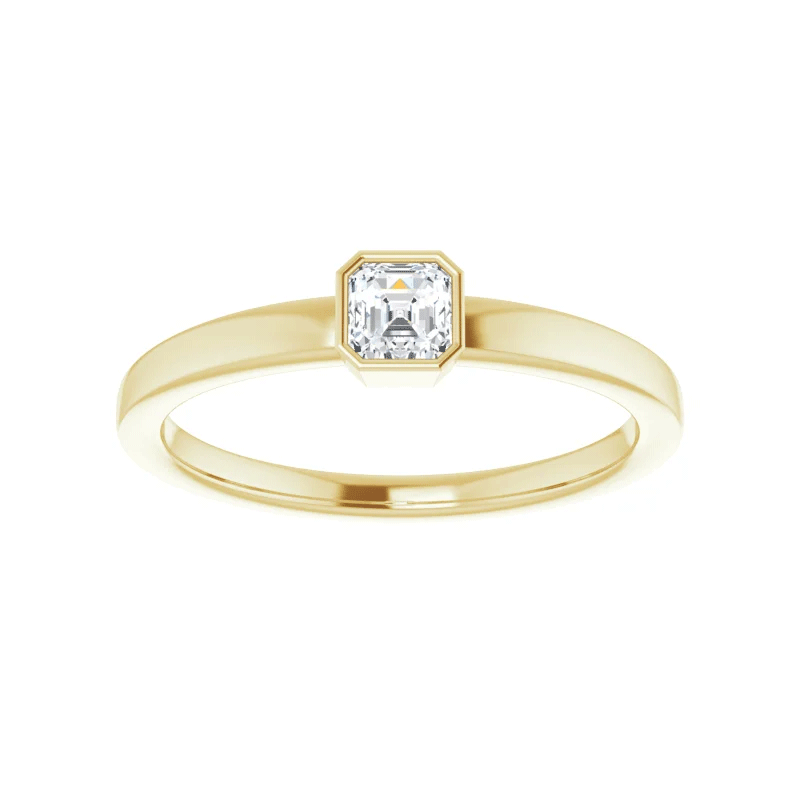 Asscher Cut Lab Diamond Solitaire Ring (1/4ct)
