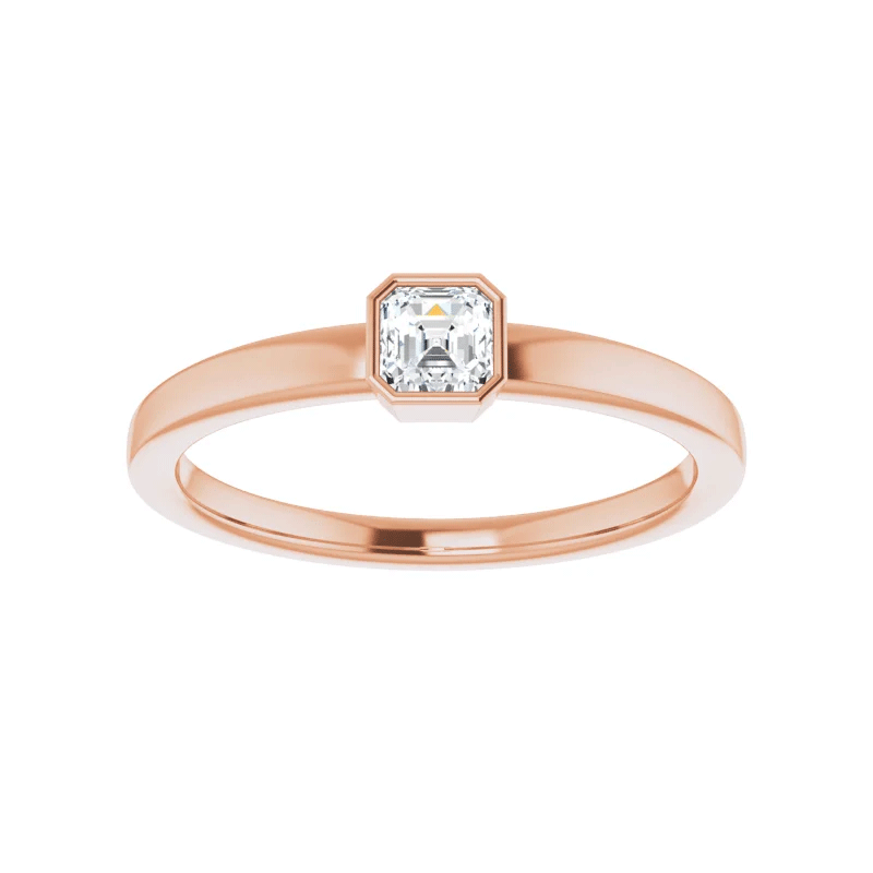 Asscher Cut Lab Diamond Solitaire Ring (1/4ct)