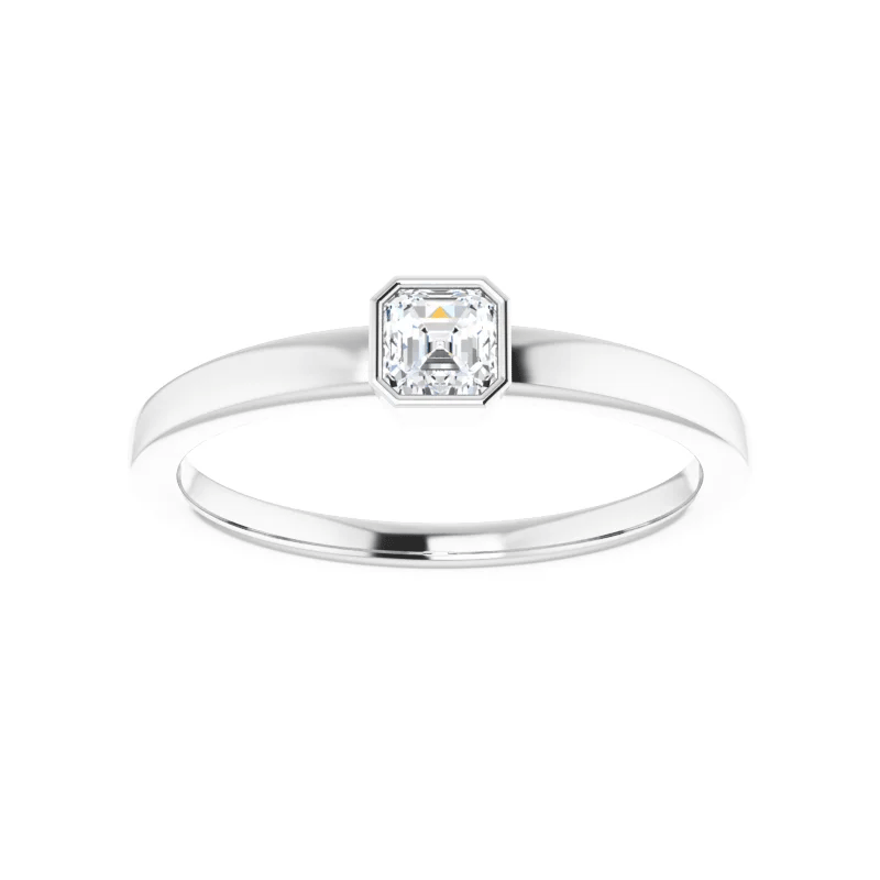 Asscher Cut Lab Diamond Solitaire Ring (1/4ct)