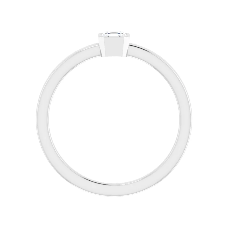 Asscher Cut Lab Diamond Solitaire Ring (1/4ct)