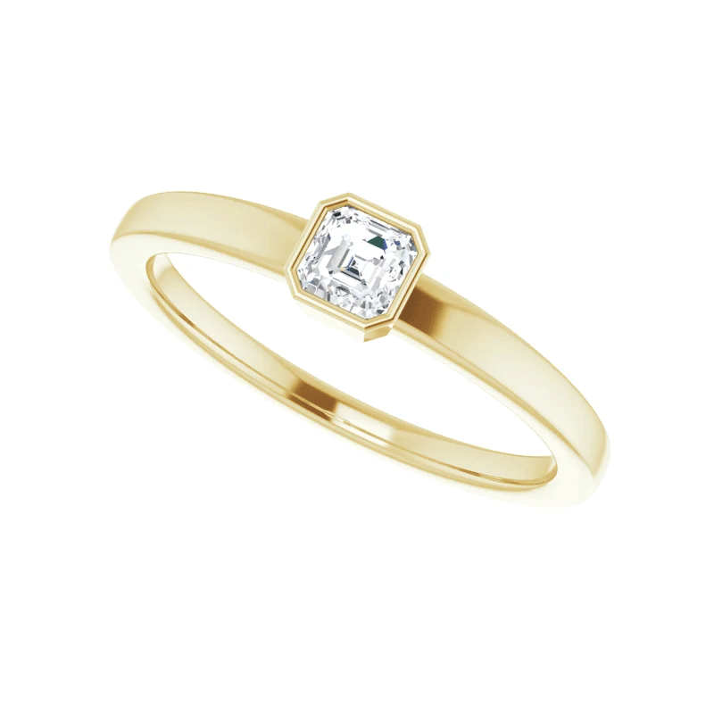 Asscher Cut Lab Diamond Solitaire Ring (1/4ct)
