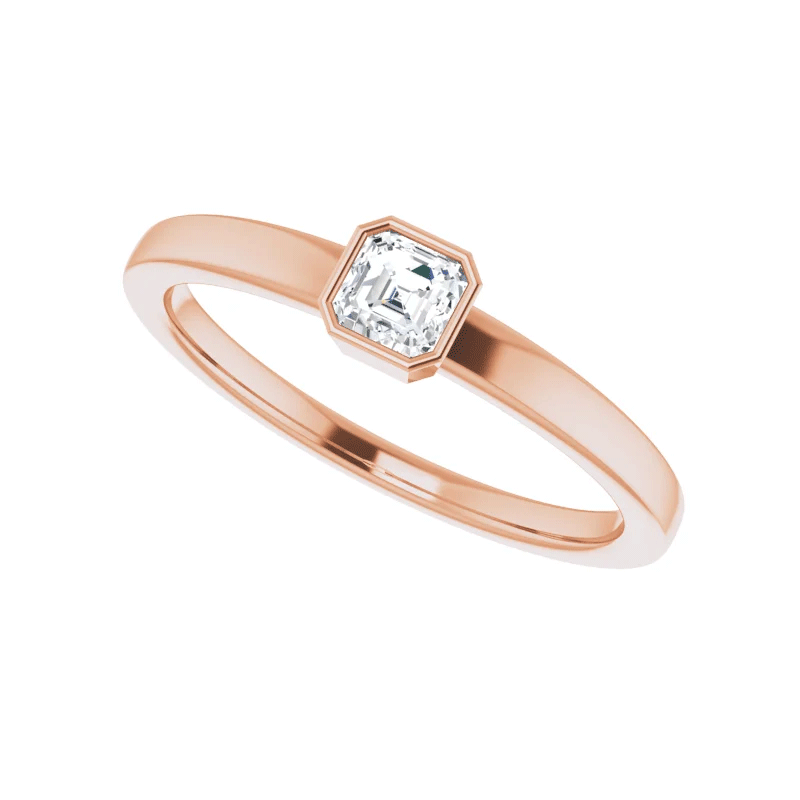 Asscher Cut Lab Diamond Solitaire Ring (1/4ct)