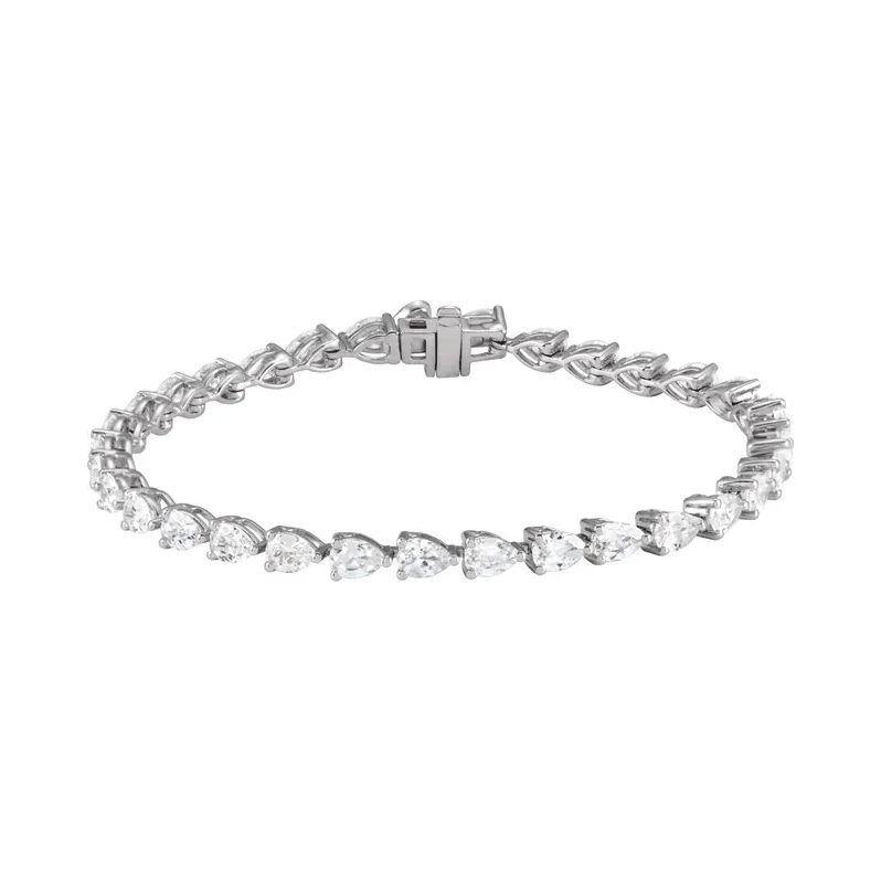 Pear Shape Lab Diamond Line Bracelet - 6.50ctw