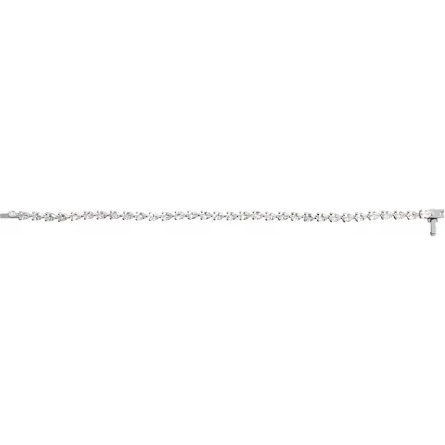 Pear Shape Lab Diamond Line Bracelet - 6.50ctw