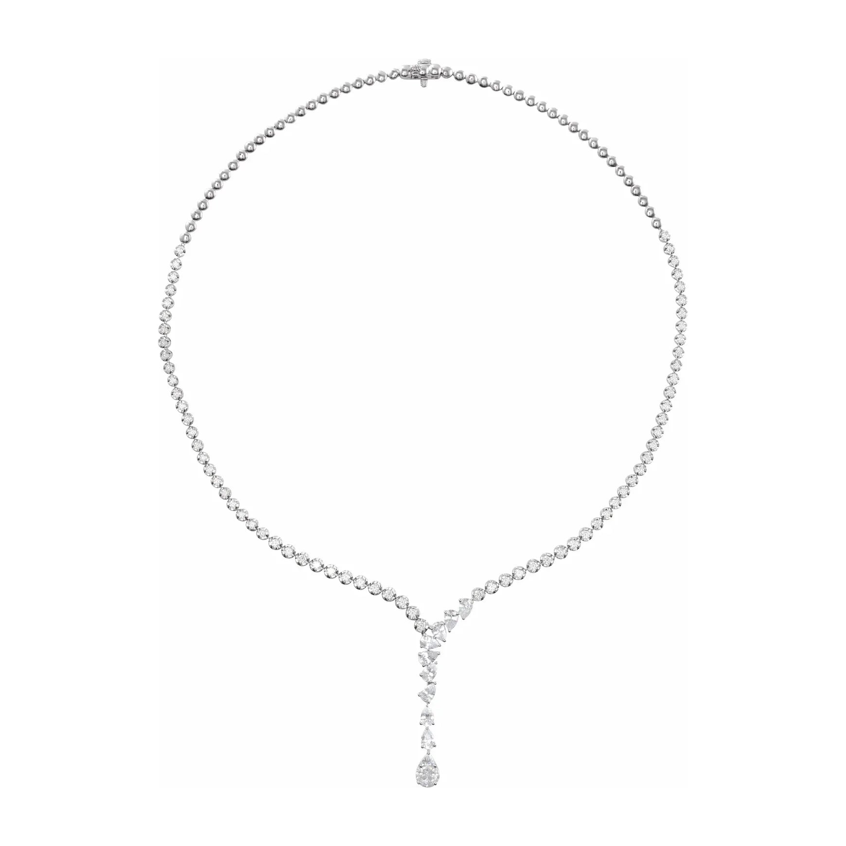Mixed Cut Lab Diamond Tennis Necklace - 5.50ctw