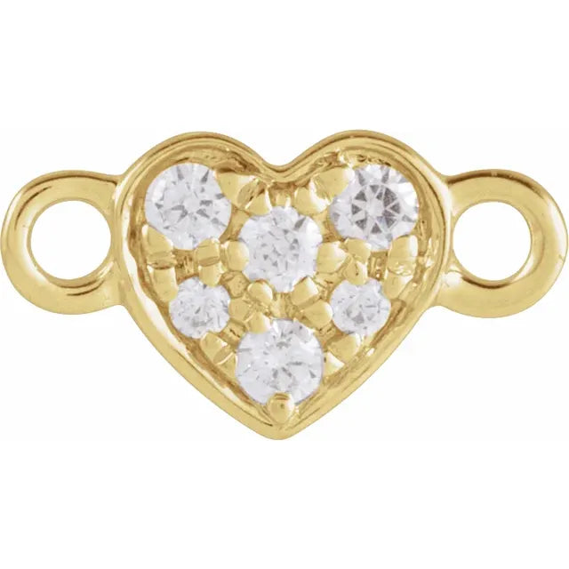 Enlace de diamantes naturales con pavé de corazón - Joyería permanente