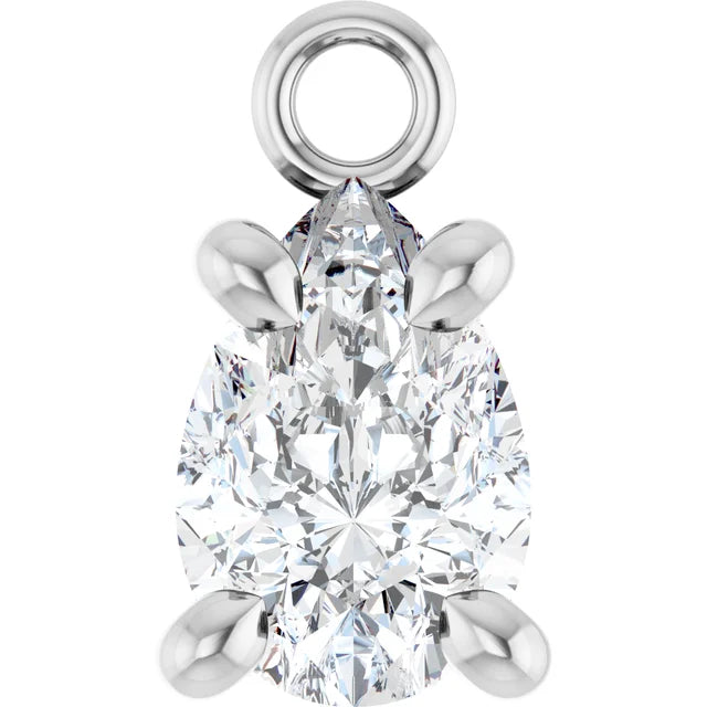 Pear Cut Lab-Grown Diamond Solitaire Dangle - Permanent Jewelry