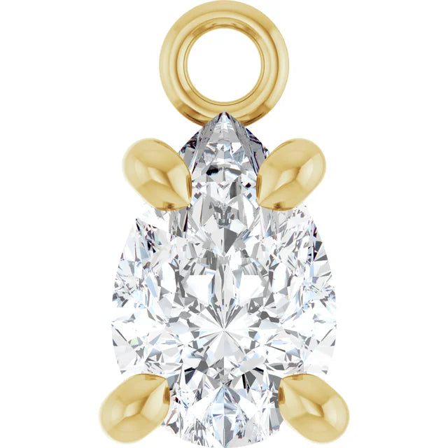Pear Cut Lab-Grown Diamond Solitaire Dangle - Permanent Jewelry