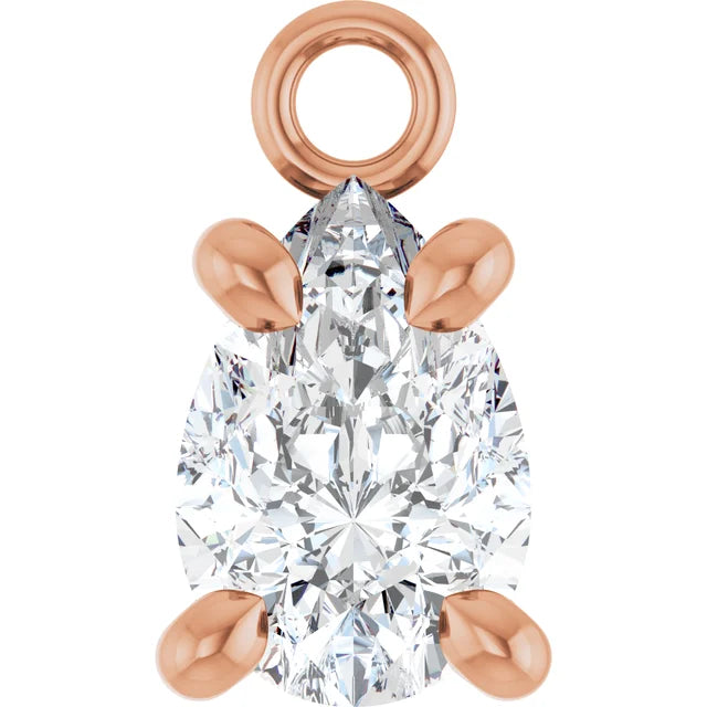 Pear Cut Lab-Grown Diamond Solitaire Dangle - Permanent Jewelry