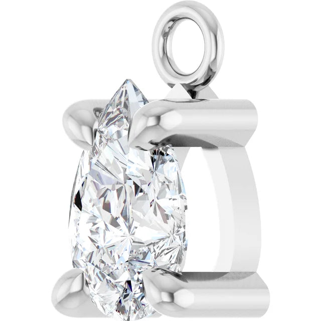 Pear Cut Lab-Grown Diamond Solitaire Dangle - Permanent Jewelry