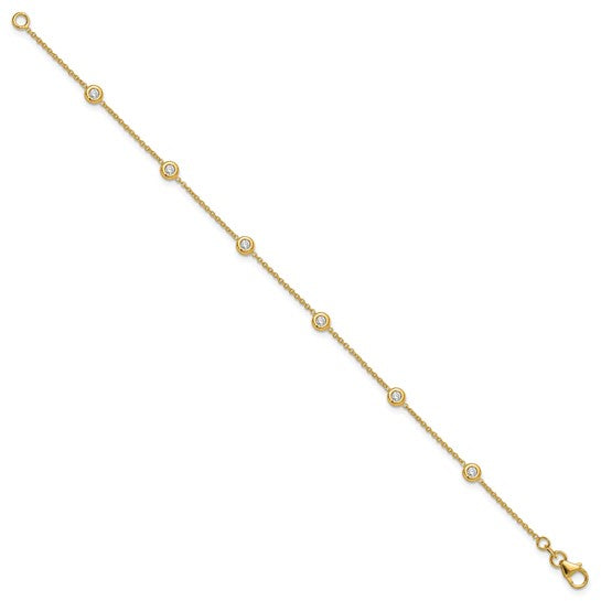 Bezel Set Lab Diamond Station Bracelet
