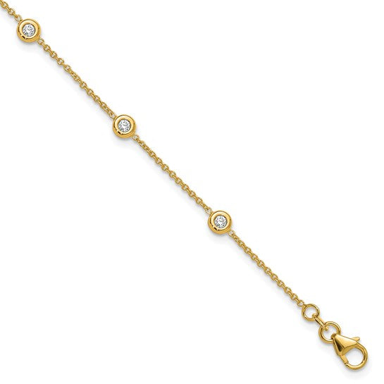 Bezel Set Lab Diamond Station Bracelet