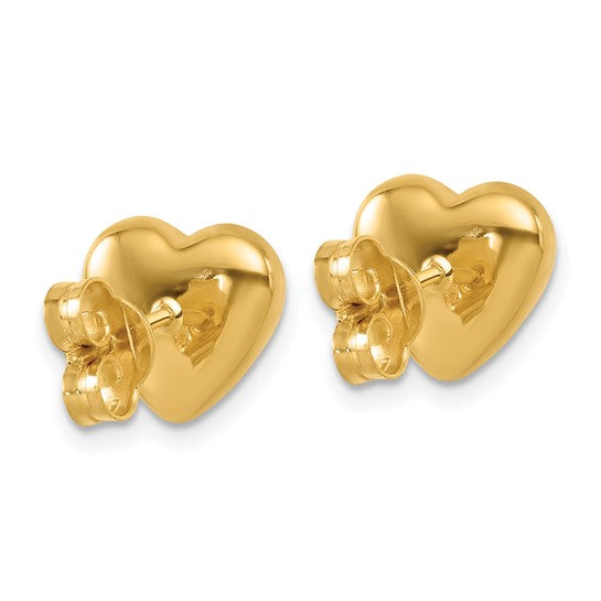Aretes con forma de corazón - Oro amarillo de 14 k