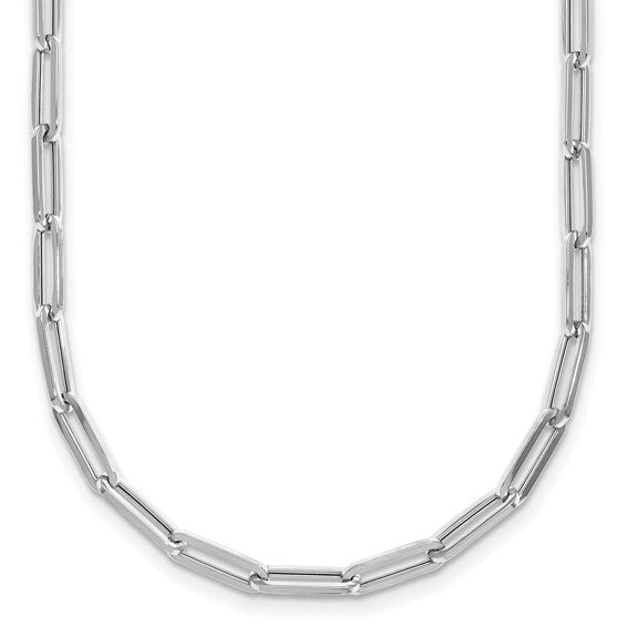 4mm Flat Paperclip Link Chain Necklace