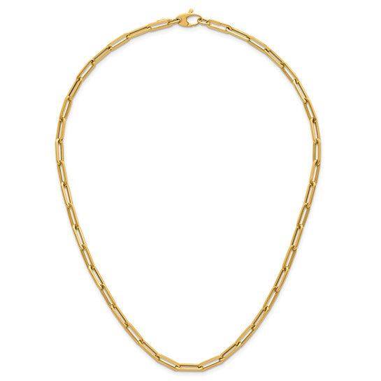 4mm Flat Paperclip Link Chain Necklace