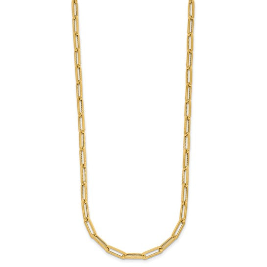 4mm Flat Paperclip Link Chain Necklace